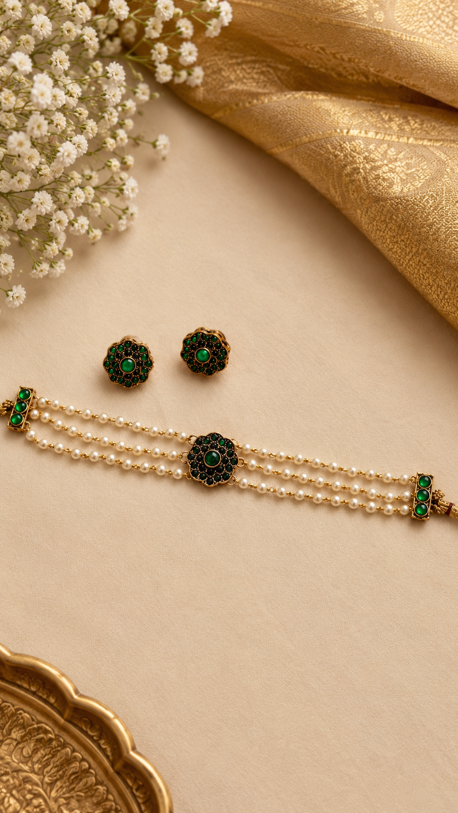 Emerald Pearl Choker
