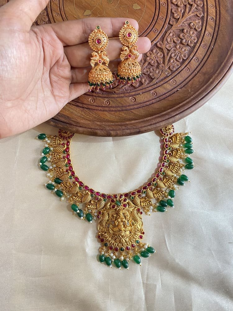 Emerald pearl lekshmi set