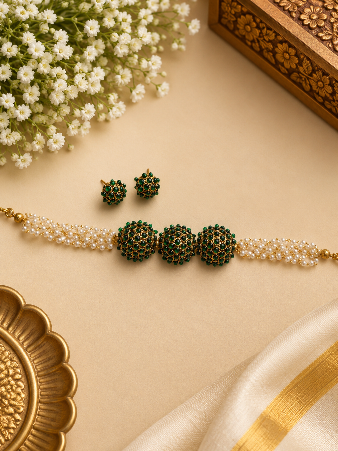 Emerald Pearl Choker