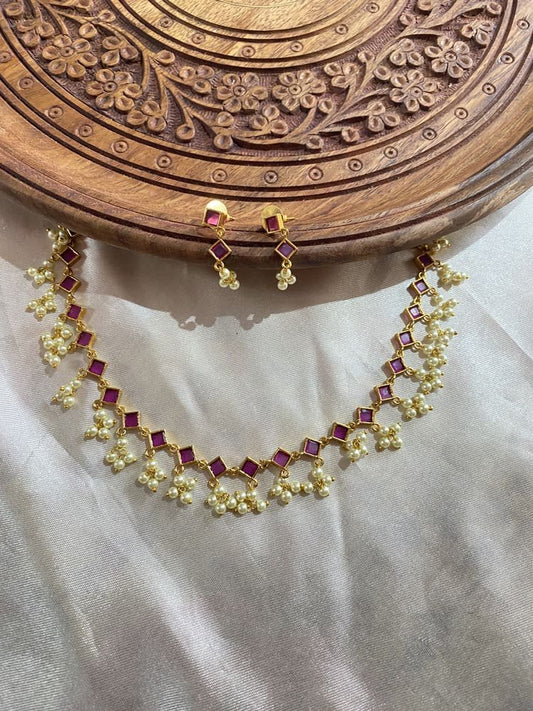 Ruby pearl set